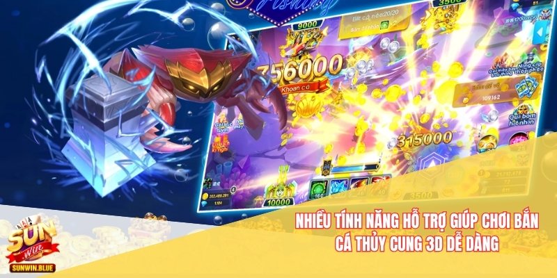 Nhiều tính năng hỗ trợ giúp chơi bắn cá Thủy Cung 3D dễ dàng